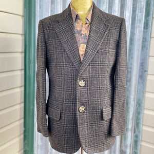 1980's Vintage Men's Brown Wool Tweed Blazer Made in Melbourne Sz S - OOAK - Phoenix Menswear