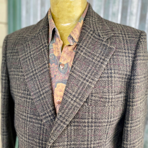 1980's Vintage Men's Brown Wool Tweed Blazer Made in Melbourne Sz S - OOAK - Phoenix Menswear