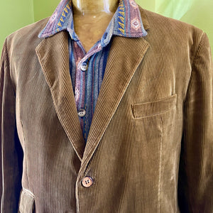 1980's Vintage Men's Corduroy Blazer Olive Made in Spain Sz L - OOAK - Phoenix Menswear