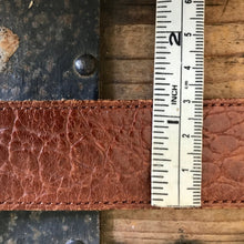 Load image into Gallery viewer, 1980&#39;s Vintage Men&#39;s Tan Brown Leather Belt Chunky Silver Buckle Sz M - OOAK - Phoenix Menswear