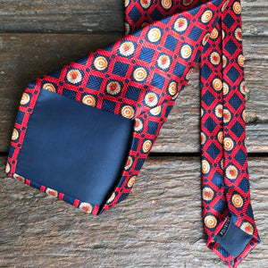 1980's Vintage Necktie - Bold Red and Navy Classic Design - OOAK - Phoenix Menswear