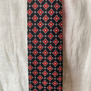 1980's Vintage Necktie - Pierre Cardin in Black and Red - OOAK - Phoenix Menswear