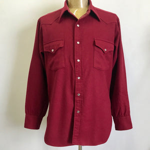 1980's Vintage Pendleton Burgundy Wool Western L/S Shirt Sz L - OOAK - Phoenix Menswear