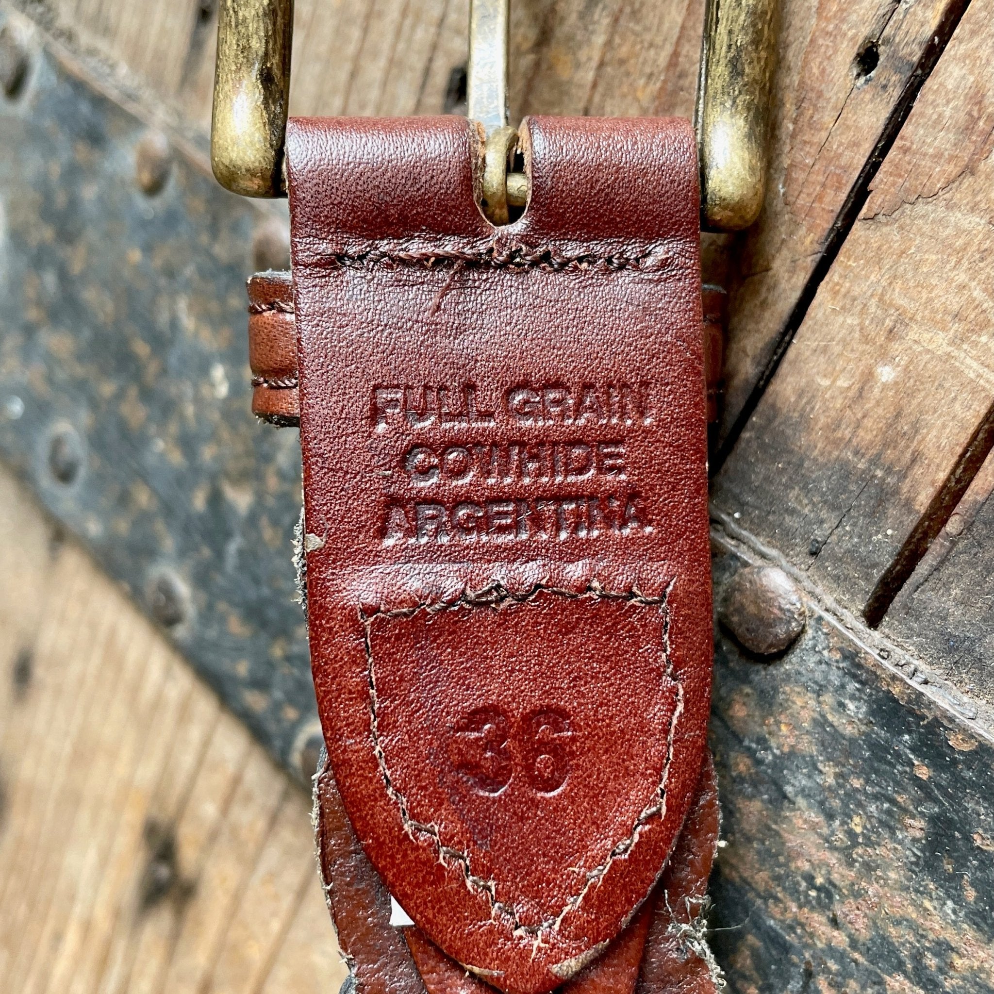 Buy 1980's Brooks Brothers Vintage Plaited Leather Belt Brown Sz L