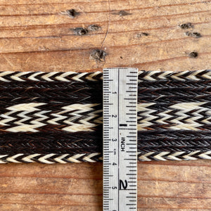 1980's Vintage Plaited Leather Belt Western 'Nevada' Black White Made in Mexico Brass Buckle Buck Sz XXL - OOAK - Phoenix Menswear