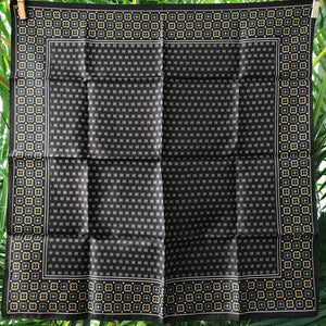 1980's Vintage Pocket Square Brown Classic Print - OOAK - Phoenix Menswear