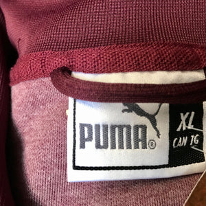 1980's Vintage Puma Track Top Burgundy Red Cream Sz XL - OOAK - Phoenix Menswear