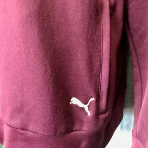 1980's Vintage Puma Track Top Burgundy Red Cream Sz XL - OOAK - Phoenix Menswear