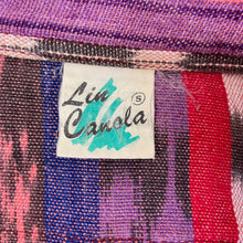 Load image into Gallery viewer, 1980&#39;s Vintage Purple Red Guatemalan Woven Striped S/S Shirt Sz S - OOAK - Phoenix Menswear
