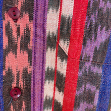 Load image into Gallery viewer, 1980&#39;s Vintage Purple Red Guatemalan Woven Striped S/S Shirt Sz S - OOAK - Phoenix Menswear