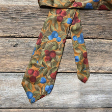 Load image into Gallery viewer, 1980s Vintage Silk Necktie - Mustard Yellow with Berry Print - OOAK - Phoenix Menswear