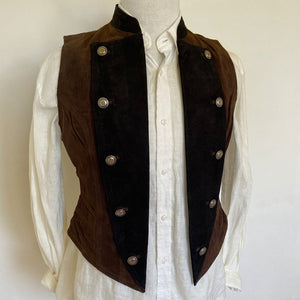 1980s Vintage Suede Vest in Brown and Black Sz M - OOAK - Phoenix Menswear