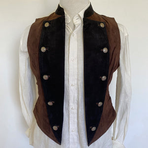 1980s Vintage Suede Vest in Brown and Black Sz M - OOAK - Phoenix Menswear