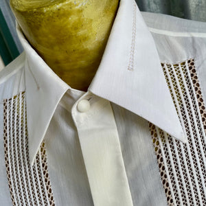 1980s Vintage White Dress Shirt Formal L/S Sz L - OOAK - Phoenix Menswear