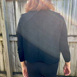 1980s Vintage Women's Floral Paisley Embroidered Black Wool Vest Sz L - OOAK - Phoenix Menswear