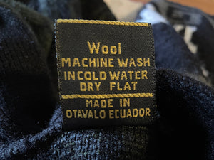 1980's Vintage Wool Alpaca Western Cardigan Jumper Made in Ecuador Black Grey White Sz M - OOAK - Phoenix Menswear