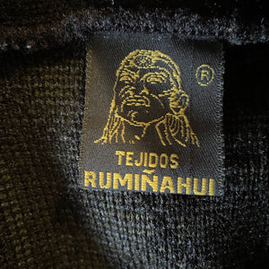1980's Vintage Wool Alpaca Western Cardigan Jumper Made in Ecuador Black Grey White Sz M - OOAK - Phoenix Menswear