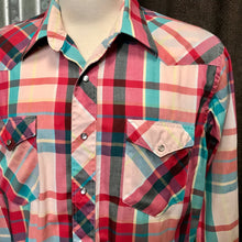 Load image into Gallery viewer, 1980&#39;s Vintage Wrangler Western Shirt Pink White Check L/S Sz XXL - OOAK - Phoenix Menswear