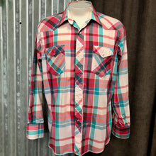 Load image into Gallery viewer, 1980&#39;s Vintage Wrangler Western Shirt Pink White Check L/S Sz XXL - OOAK - Phoenix Menswear