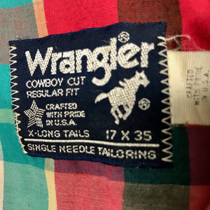 1980's Vintage Wrangler Western Shirt Pink White Check L/S Sz XXL - OOAK - Phoenix Menswear