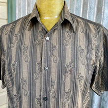 Load image into Gallery viewer, 1980&#39;s Vintage Yves Saint Laurent S/S Shirt Brown Gold Sz L - OOAK - Phoenix Menswear