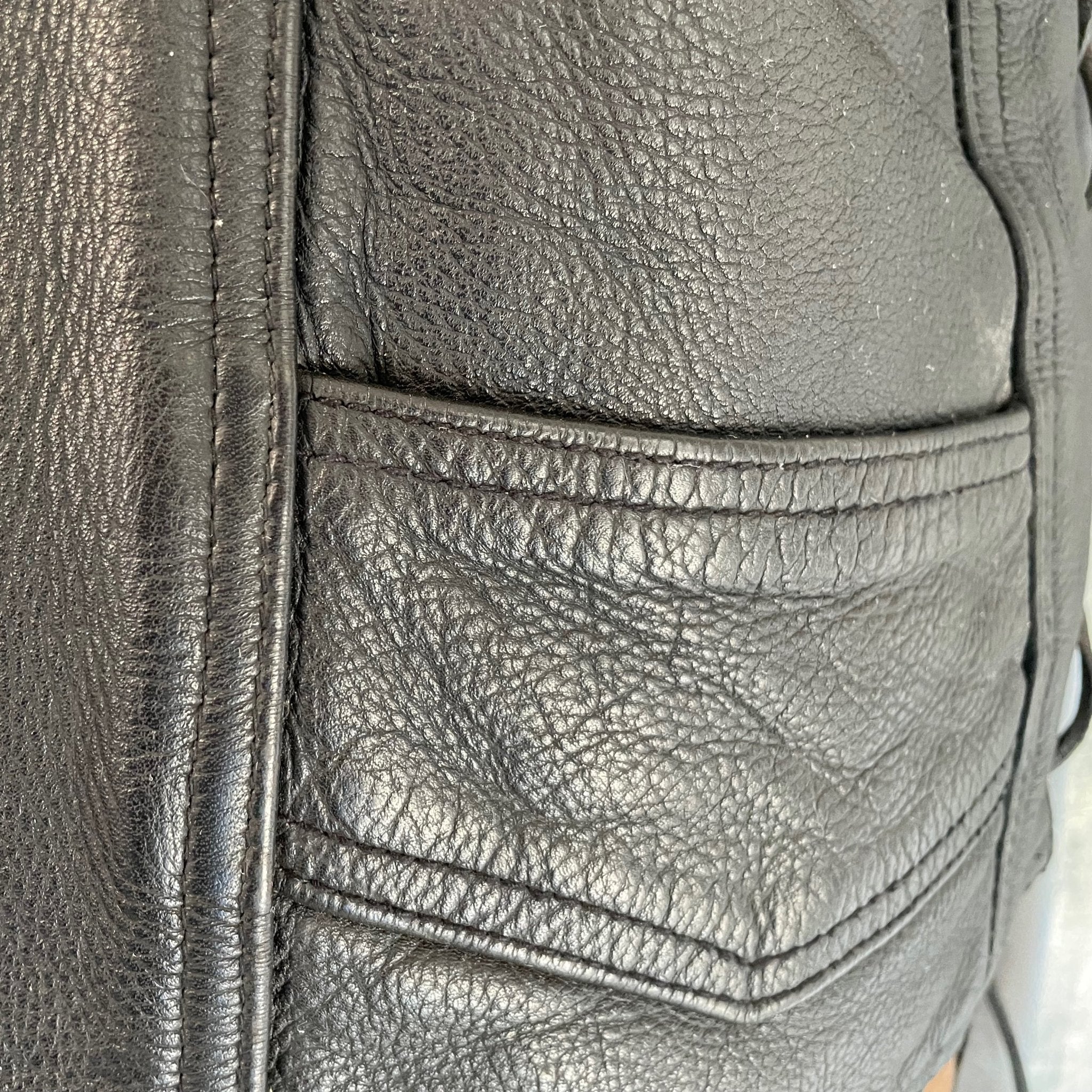 Gray leather hotsell vest