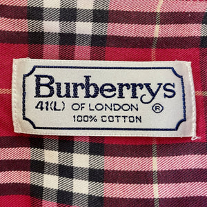 1990's Burberrys Vintage Red Black White Plaid Check L/S Shirt Sz L - OOAK - Phoenix Menswear