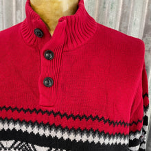Load image into Gallery viewer, 1990&#39;s Chaps Red Blue White Vintage Cotton Jumper Pullover Buttons Sz XL - OOAK - Phoenix Menswear