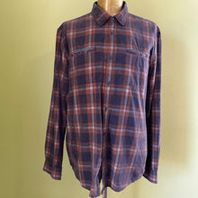 Load image into Gallery viewer, 1990&#39;s Corduroy L/S Shirt Blue Brown Check Sz L - OOAK - Phoenix Menswear