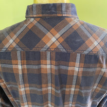 Load image into Gallery viewer, 1990&#39;s Corduroy L/S Shirt Blue Brown Check Sz L - OOAK - Phoenix Menswear