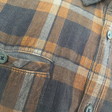 Load image into Gallery viewer, 1990&#39;s Corduroy L/S Shirt Blue Brown Check Sz L - OOAK - Phoenix Menswear