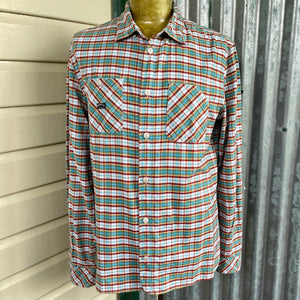 1990's Diesel Check Red Turquoise Yellow L/S Shirt Button Down Cotton Sz XL - OOAK - Phoenix Menswear