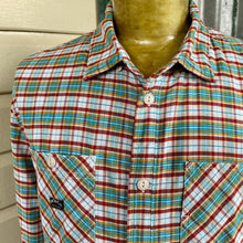 Load image into Gallery viewer, 1990&#39;s Diesel Check Red Turquoise Yellow L/S Shirt Button Down Cotton Sz XL - OOAK - Phoenix Menswear