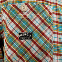 Load image into Gallery viewer, 1990&#39;s Diesel Check Red Turquoise Yellow L/S Shirt Button Down Cotton Sz XL - OOAK - Phoenix Menswear