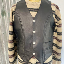 Load image into Gallery viewer, 1990&#39;s Heavy Vintage Black Leather Biker&#39;s Vest Sz M - OOAK - Phoenix Menswear
