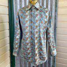 Load image into Gallery viewer, 1990&#39;s Men&#39;s Paisley Brown Blue Print L/S Shirt Sz M - OOAK - Phoenix Menswear