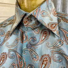 Load image into Gallery viewer, 1990&#39;s Men&#39;s Paisley Brown Blue Print L/S Shirt Sz M - OOAK - Phoenix Menswear