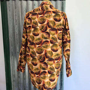 1990's Men's Vintage Autumn Fall Leaves Shirt L/S Brown Sz XL - OOAK - Phoenix Menswear