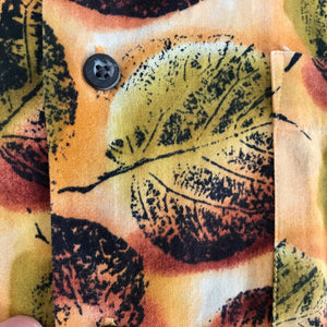 1990's Men's Vintage Autumn Fall Leaves Shirt L/S Brown Sz XL - OOAK - Phoenix Menswear