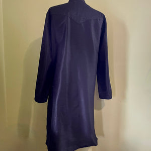 1990's Men's Vintage Indian Black Embroidered Long Shirt Dress L/S Kurta Top Sz XL - OOAK - Phoenix Menswear