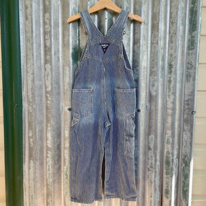 1990's Pinstripe Oshkosh Vintage Kid's Blue Denim Long Overalls Sz 3T - OOAK - Phoenix Menswear
