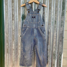 Load image into Gallery viewer, 1990&#39;s Pinstripe Oshkosh Vintage Kid&#39;s Blue Denim Long Overalls Sz 3T - OOAK - Phoenix Menswear