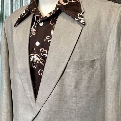 1990's Taupe Linen Suit Sz L/36 - OOAK - Phoenix Menswear
