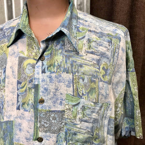 1990's Vintage Abstract Pastel S/S Shirt Sz XXL - OOAK - Phoenix Menswear