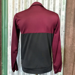 1990's Vintage Adidas Burgundy Black Track Top Light Jacket Sz S - OOAK - Phoenix Menswear