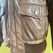 Load image into Gallery viewer, 1990&#39;s Vintage Aviator Bomber Leather Jacket Soft Brown Boeing Sz L - OOAK - Phoenix Menswear
