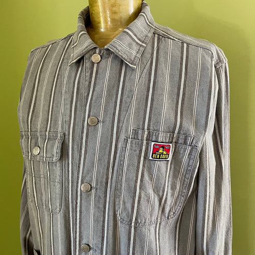 1990's Vintage Ben Davis San Francisco Grey Striped Blazer Sz L - OOAK - Phoenix Menswear