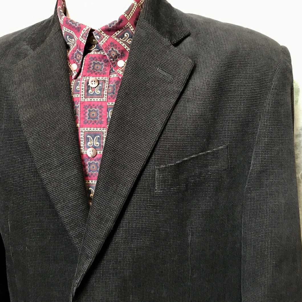 1990's Vintage Black Velvet Blazer Sz XXL - OOAK - Phoenix Menswear