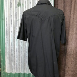 1990's Vintage Black Western S/S Shirt Sz L - OOAK - Phoenix Menswear