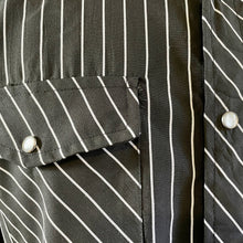 Load image into Gallery viewer, 1990&#39;s Vintage Black White Pinstripe Embroidered Western L/S Shirt Sz L - OOAK - Phoenix Menswear